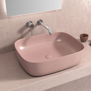 KARAG PINK мивка за баня върху плот, розов мат
